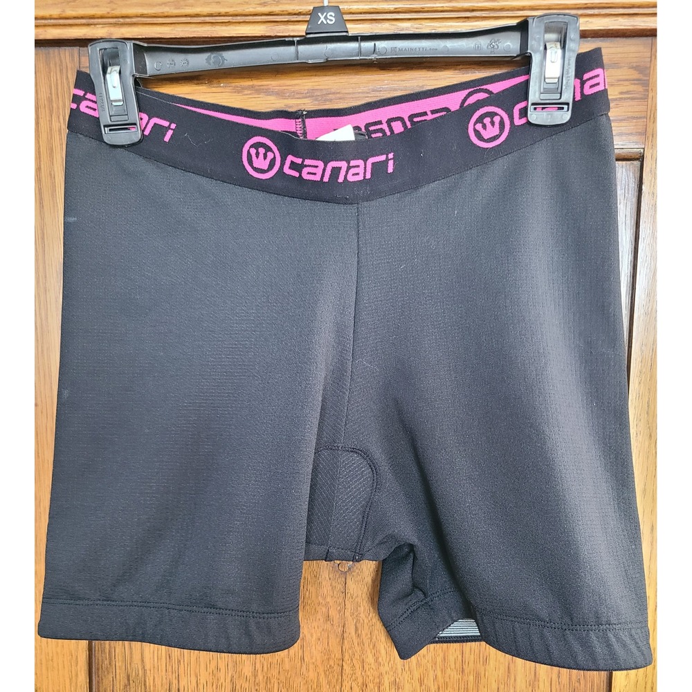 Canari Women Black Pink Padded Cycling Shorts Size S Bike Shorts Padded Chamois